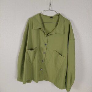 Shein Curve Jacket Lightweight Sage Green 2XL Button